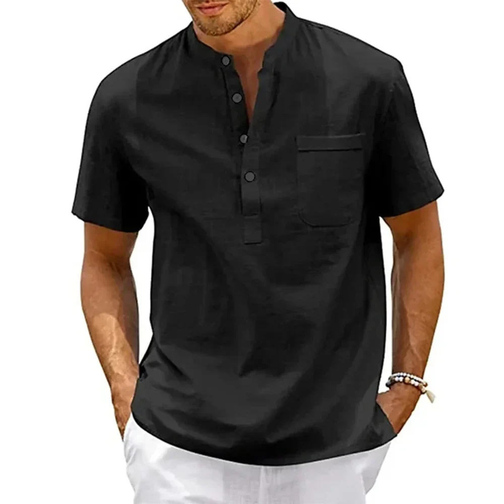 Isidro® | Henley Shirt In Linen And Cotton - Image 3