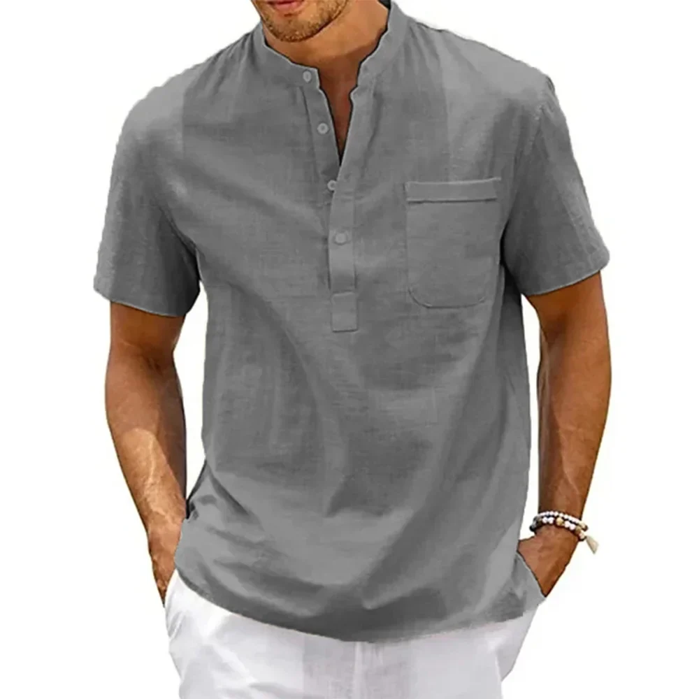 Isidro® | Henley Shirt In Linen And Cotton - Image 4
