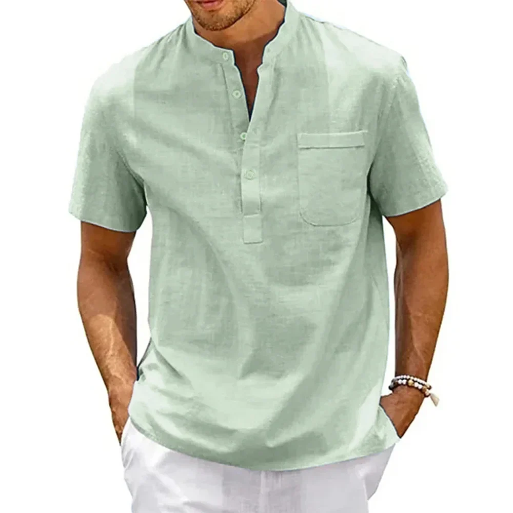 Isidro® | Henley Shirt In Linen And Cotton - Image 6