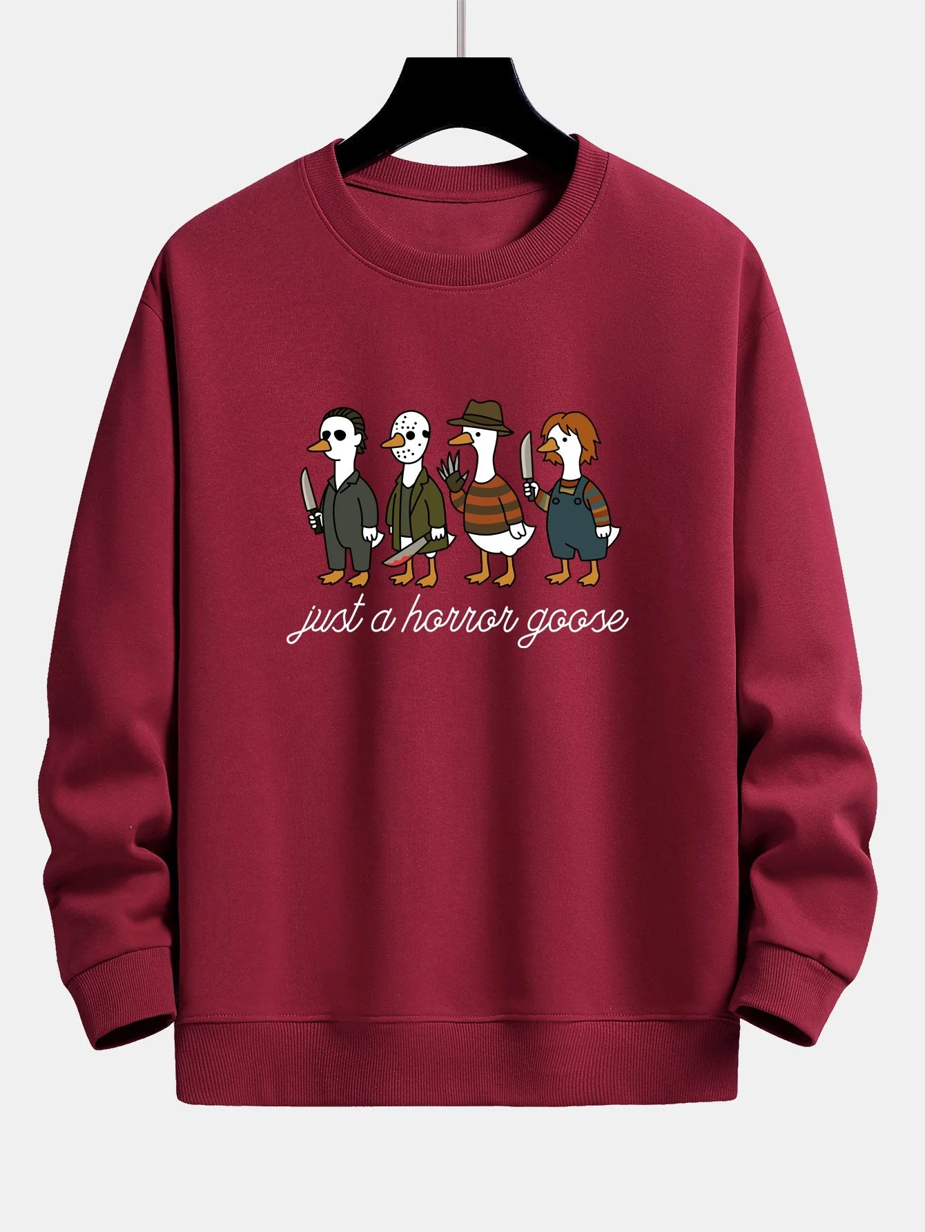 Iván® | Halloween Horror Goose Print Relax Fit Sweatshirt - Image 8
