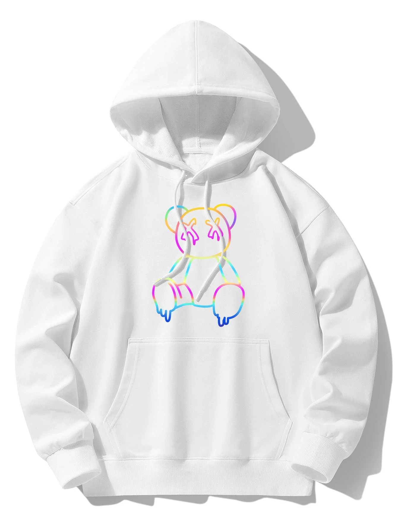 Ivar | Gradient Dissolving Bear Print Drop Shoulder Relaxed Hoodie - Image 4