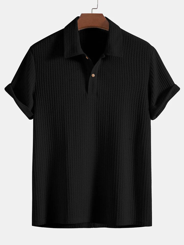 Jacob® | Knitted Waffle Polo Shirt - Image 5