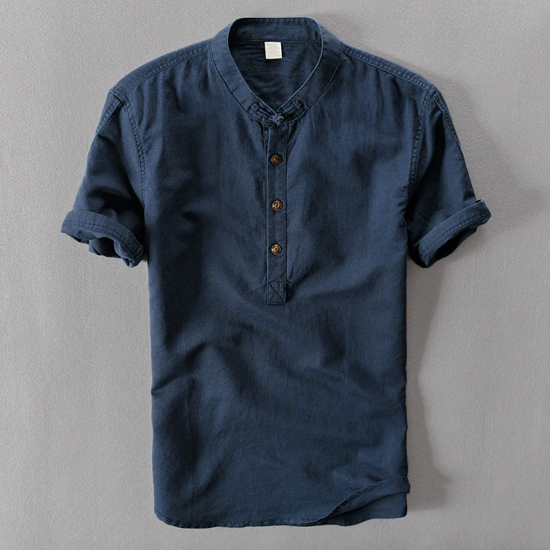 Janus | Luca Henley Linen Shirt - Image 3