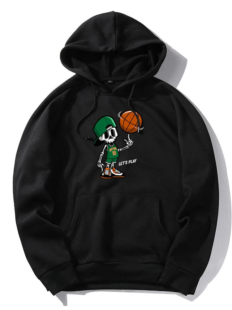 Jasper | Basketball Skeleton Print Hoodie
