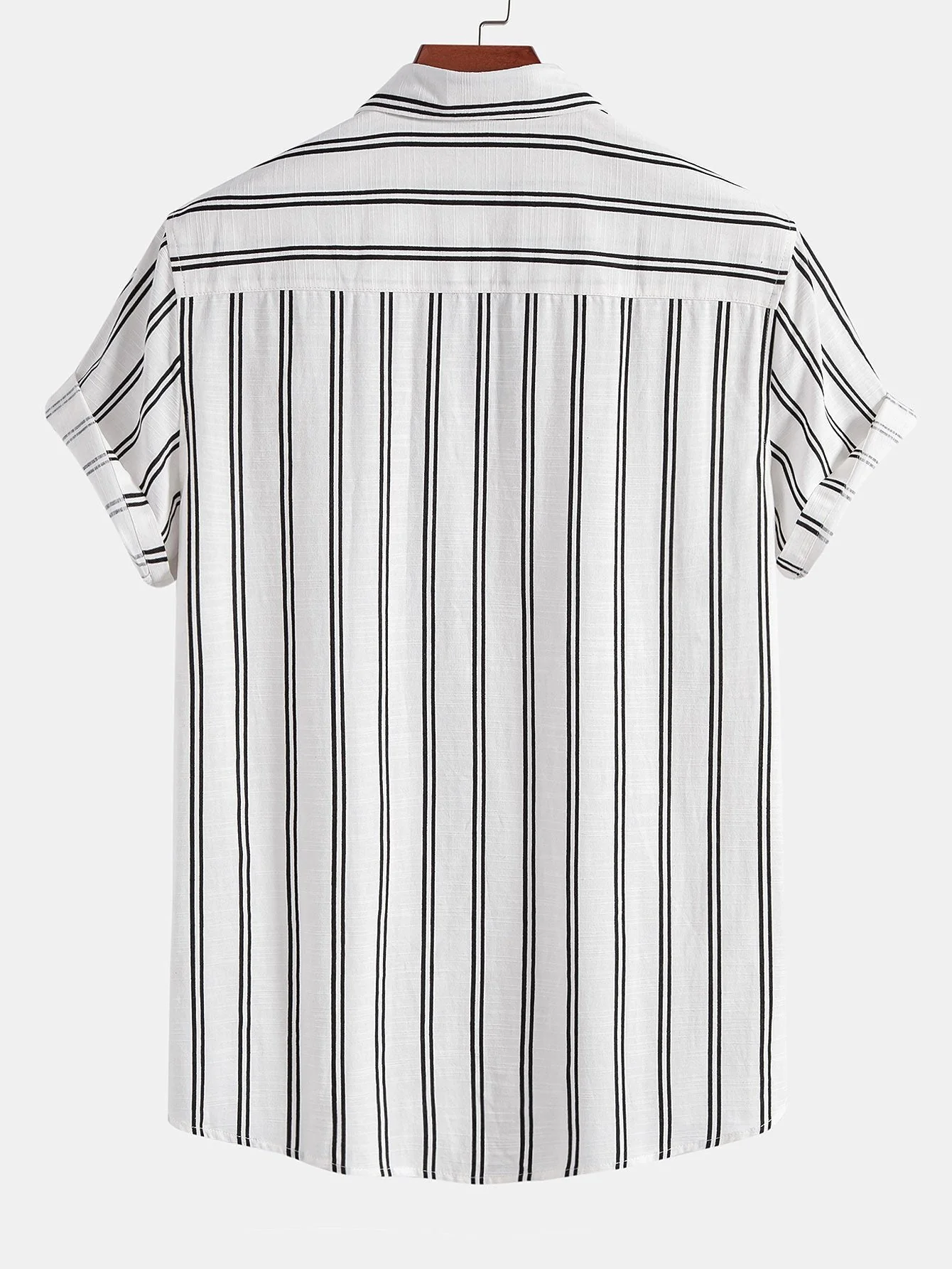 Javier® | Linen Look Striped Button Up Shirt - Image 2