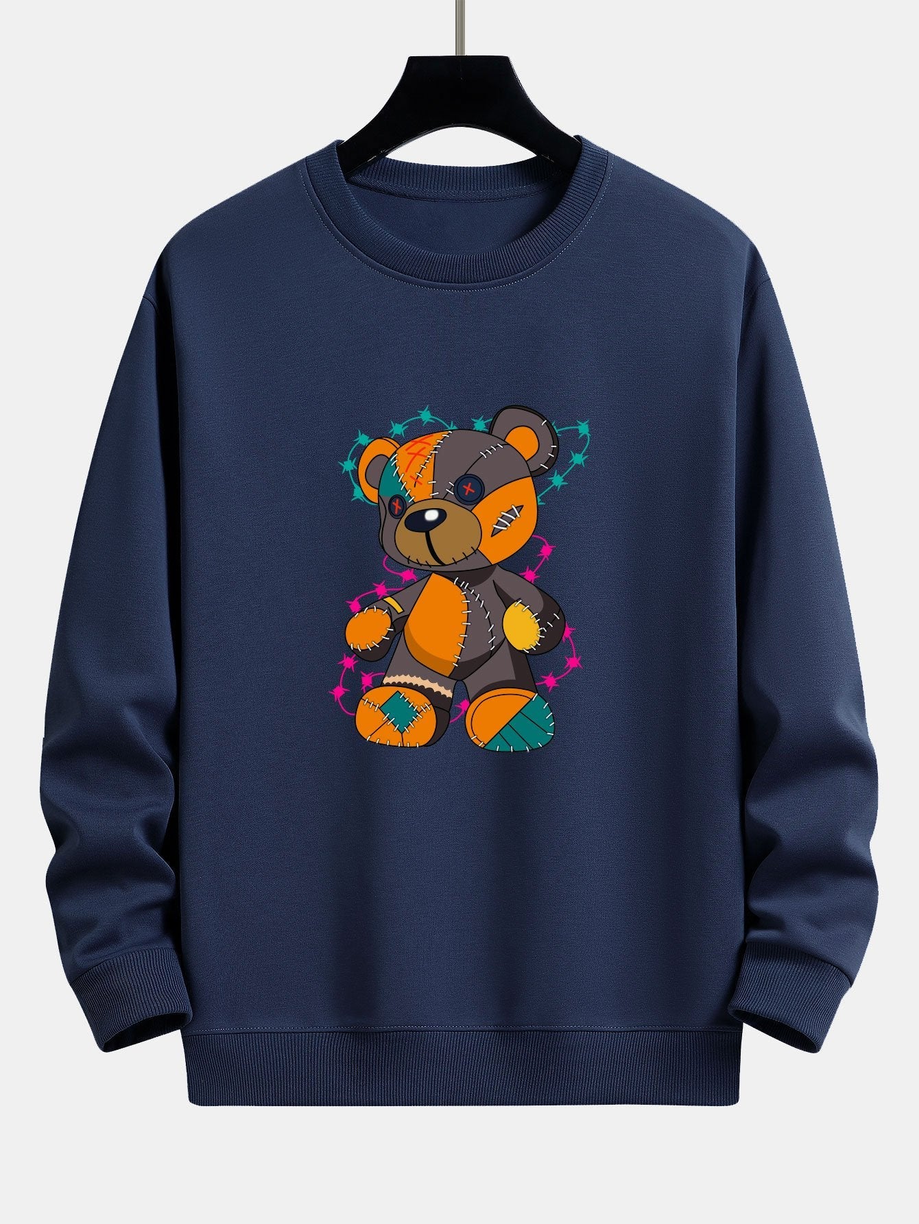 Javier® | Tattered Bear Print Relax Fit Sweatshirt - Image 5