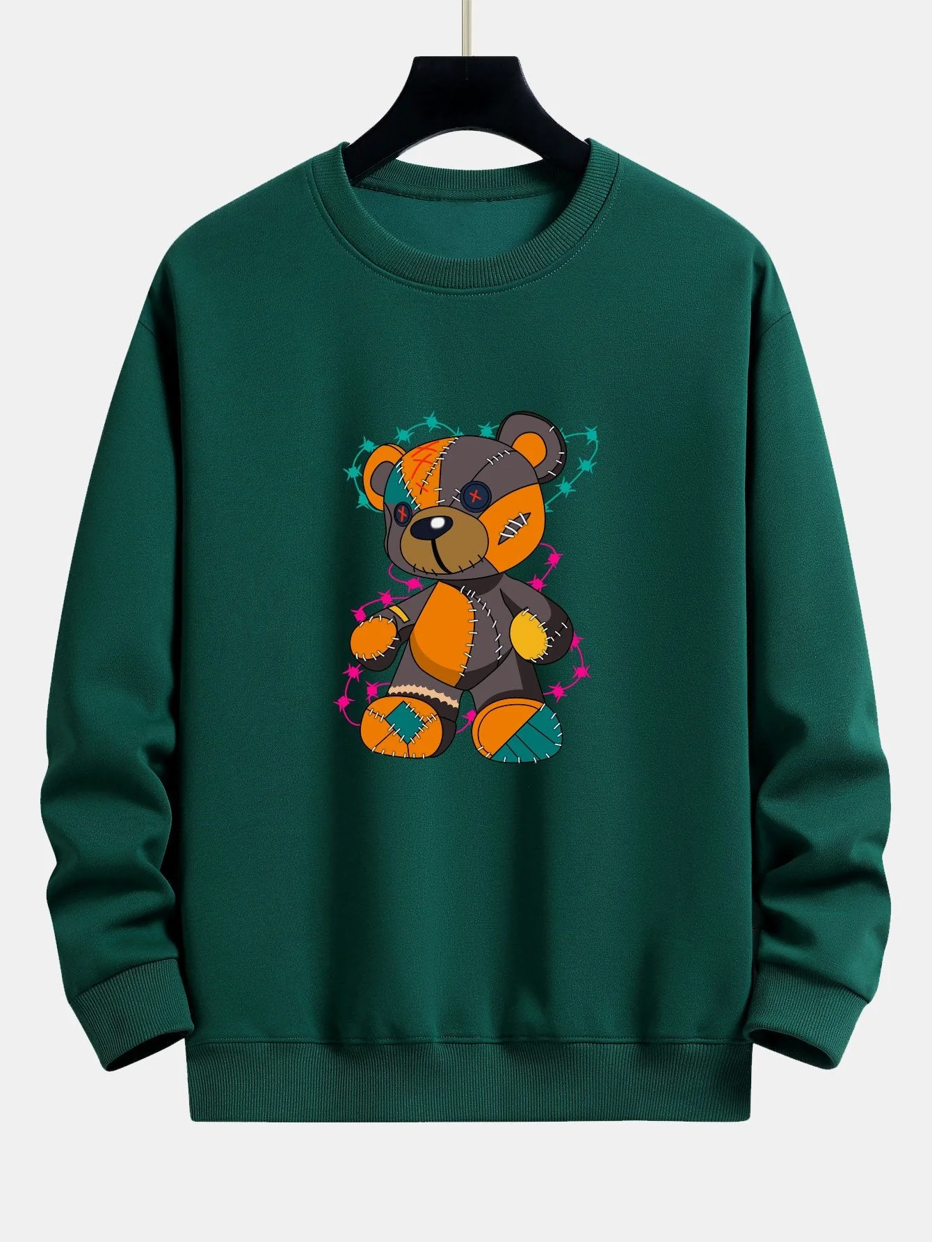 Javier® | Tattered Bear Print Relax Fit Sweatshirt - Image 7