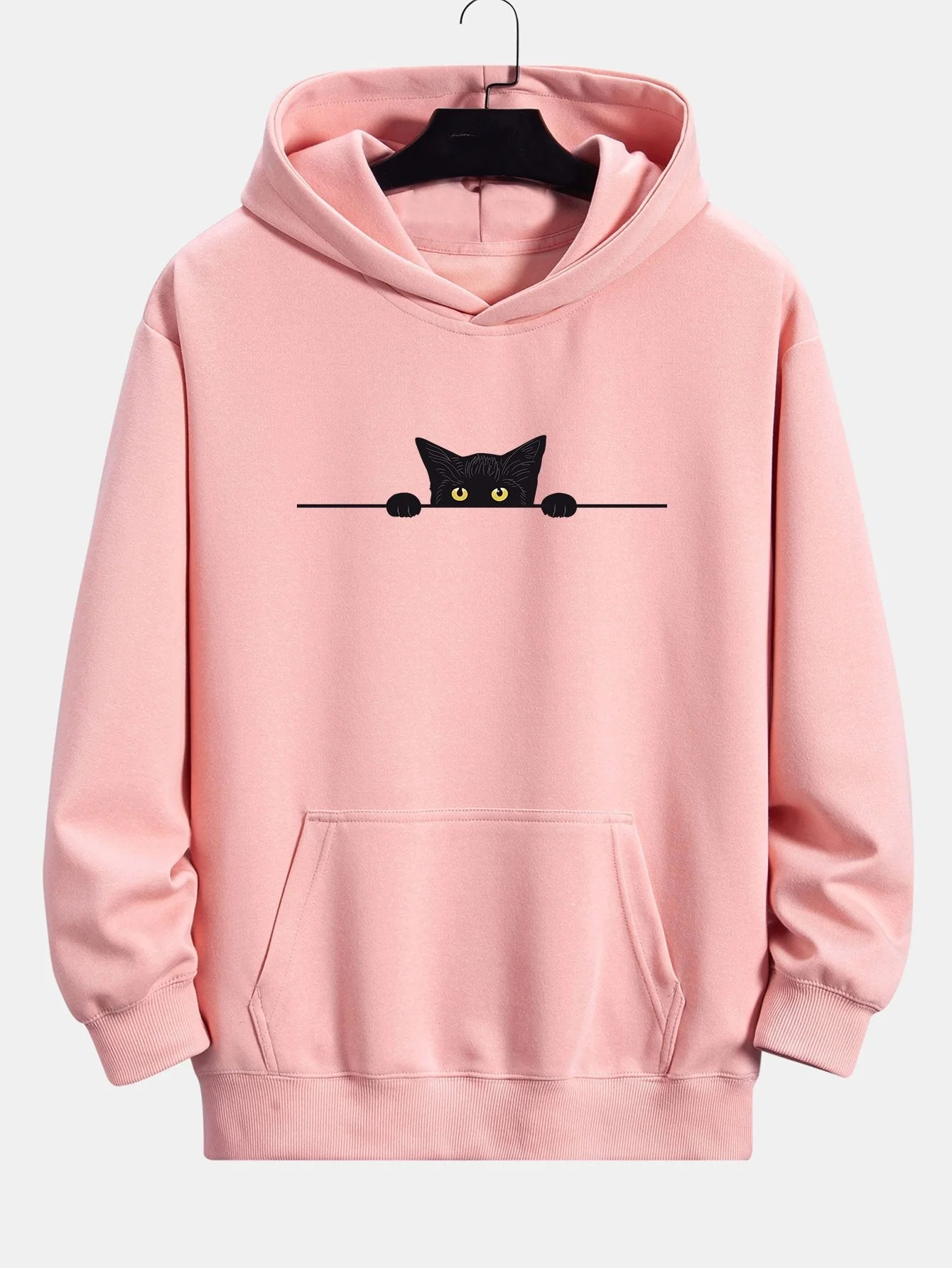 Jax | Black Cat Print Relax Fit Hoodie - Image 2