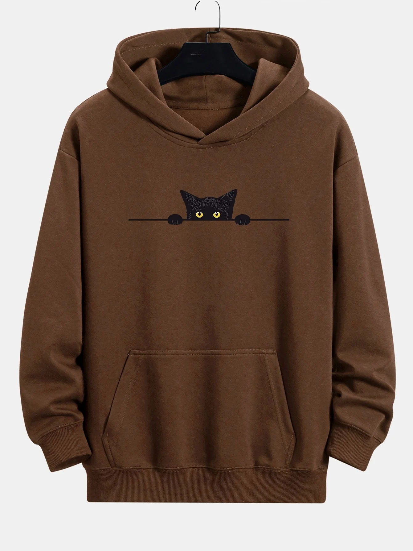 Jax | Black Cat Print Relax Fit Hoodie - Image 5
