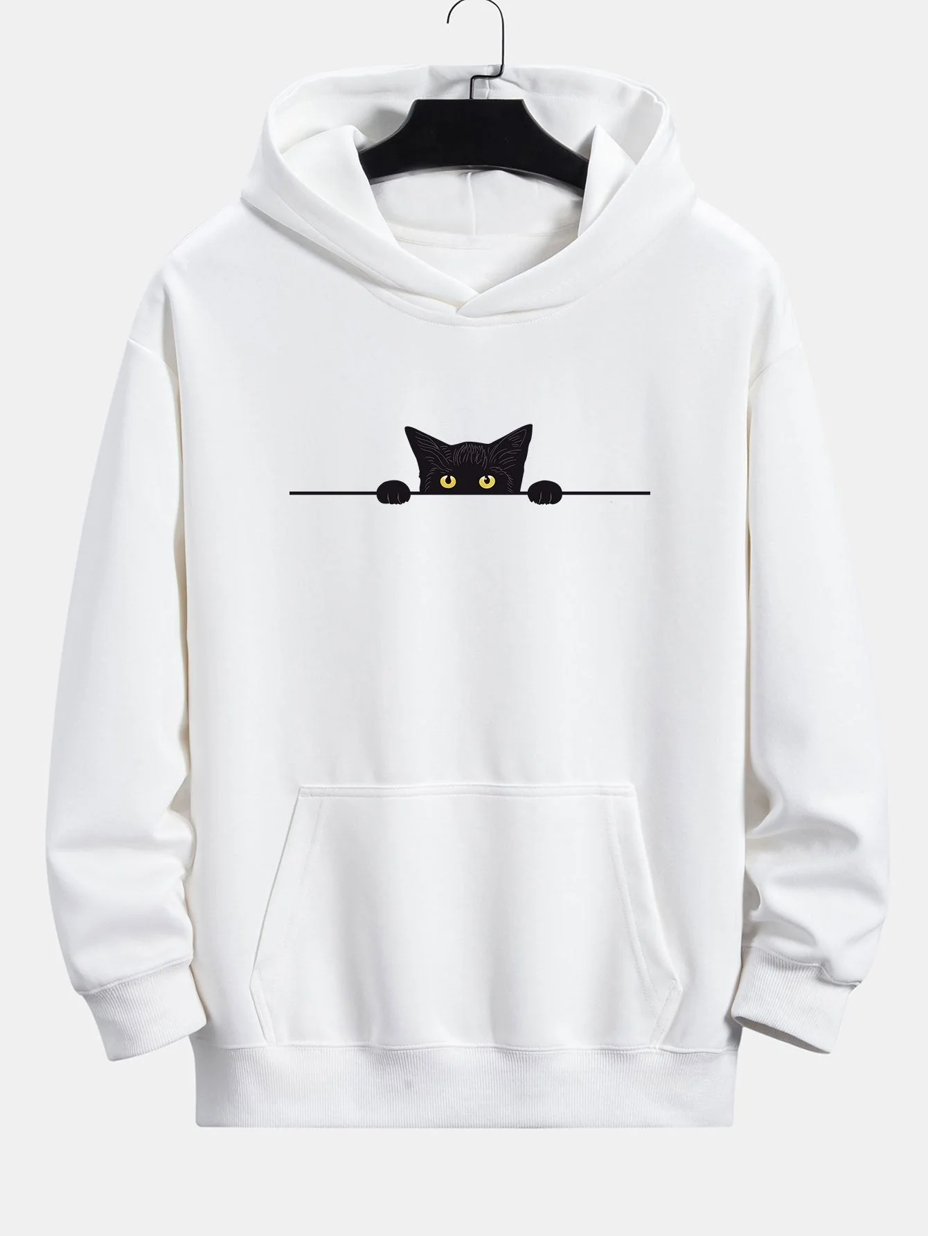 Jax | Black Cat Print Relax Fit Hoodie - Image 6