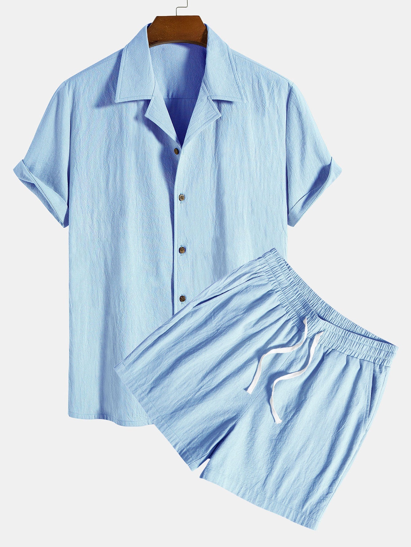 Jerome® | Textured Cotton Revere Shirt & 5" Shorts - Image 6