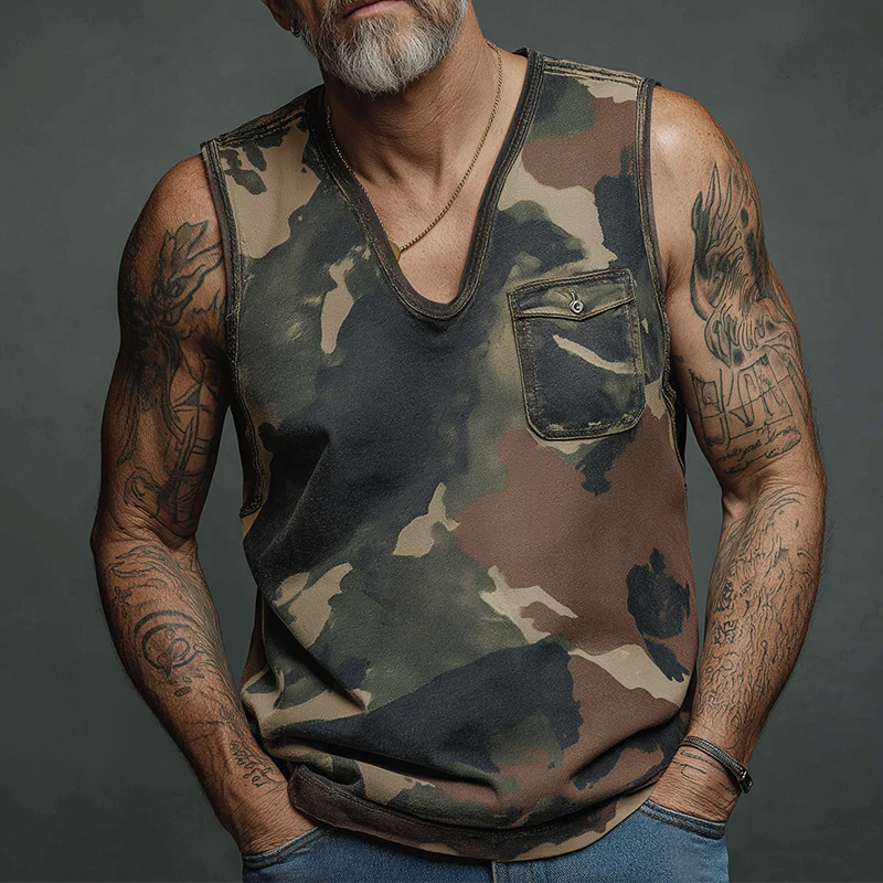 Jerry | Men'S Summer Fashion Camouflage Print Cotton Blend Tank Top - Image 2