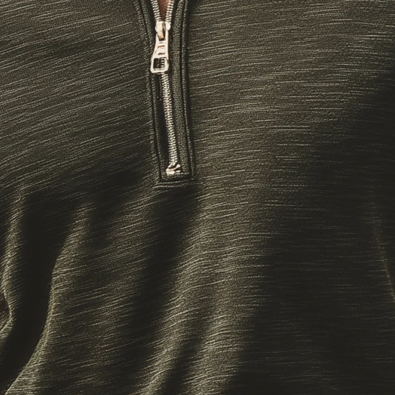 Jim | Men'S Summer Fashion Cotton Blend Zipper Collar Short Sleeve Polo Shirt - Image 3