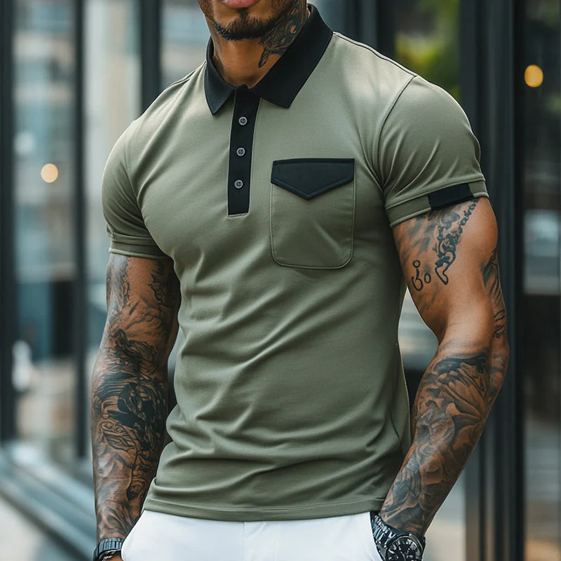 Jimmy | Men'S Retro Casual Cotton Colorblock Short Sleeve Polo Shirt - Image 3