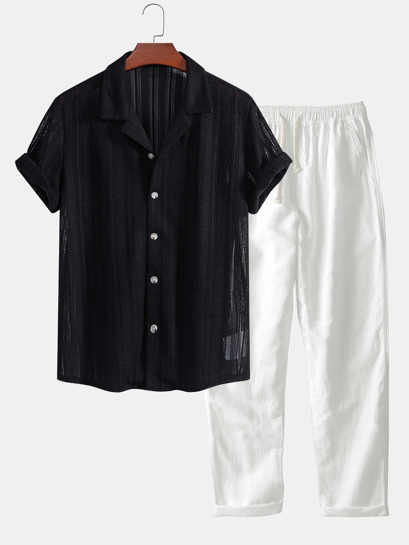 Joel® | Textured Cuban Shirt & Straight Leg Linen Pants - Image 3