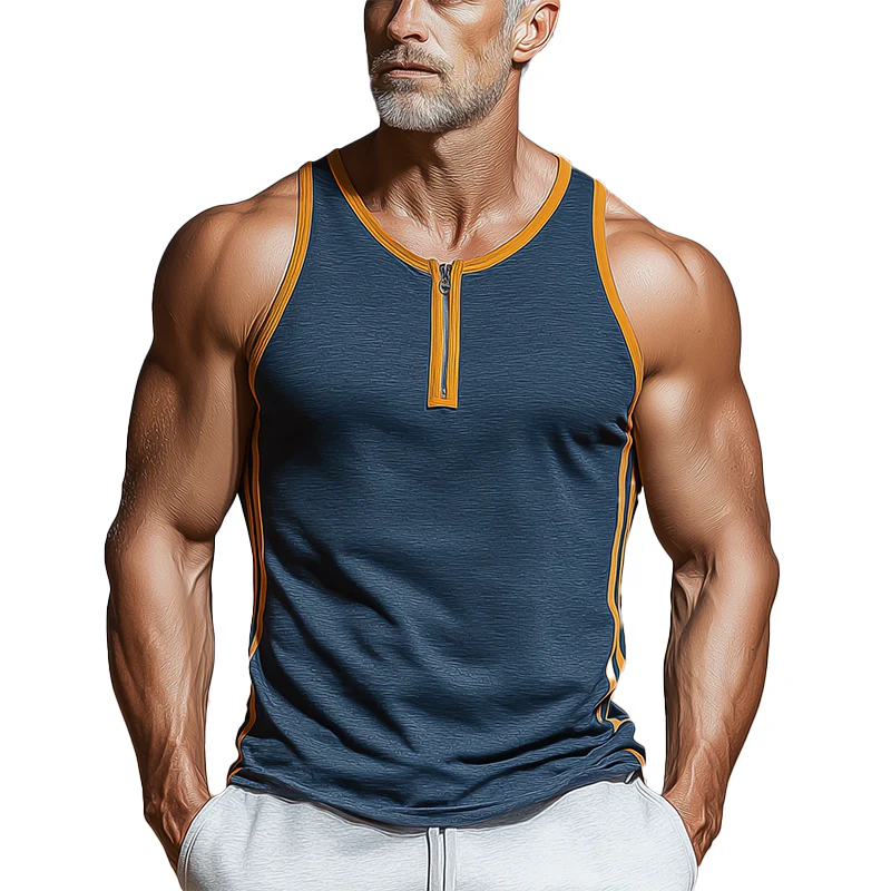 Joel | Men'S Summer Fashion Contrast Color Decorated Sleeveless Tank Top