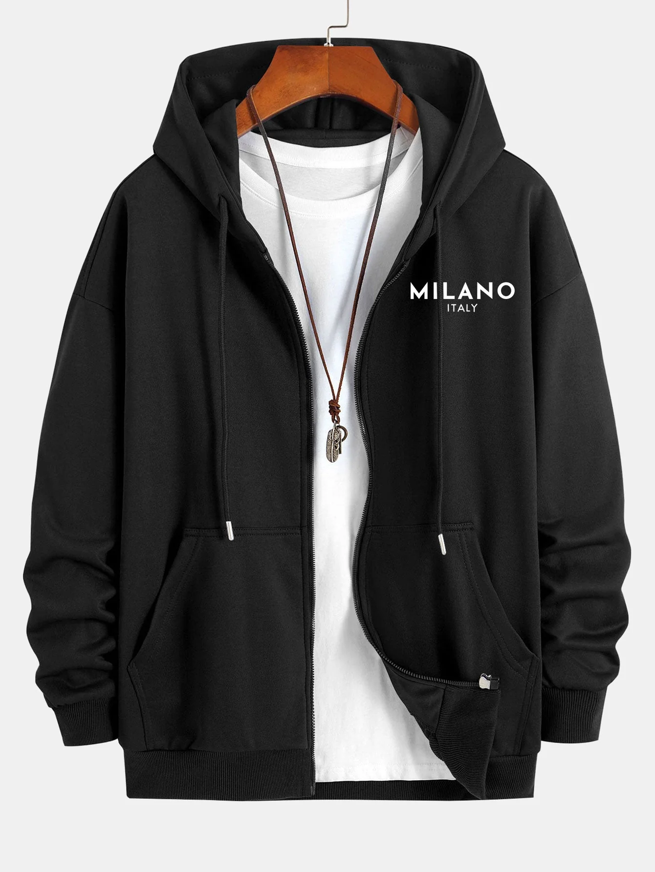 Jonas® | Milano Italy Print Relax Fit Zip Hoodie - Image 5