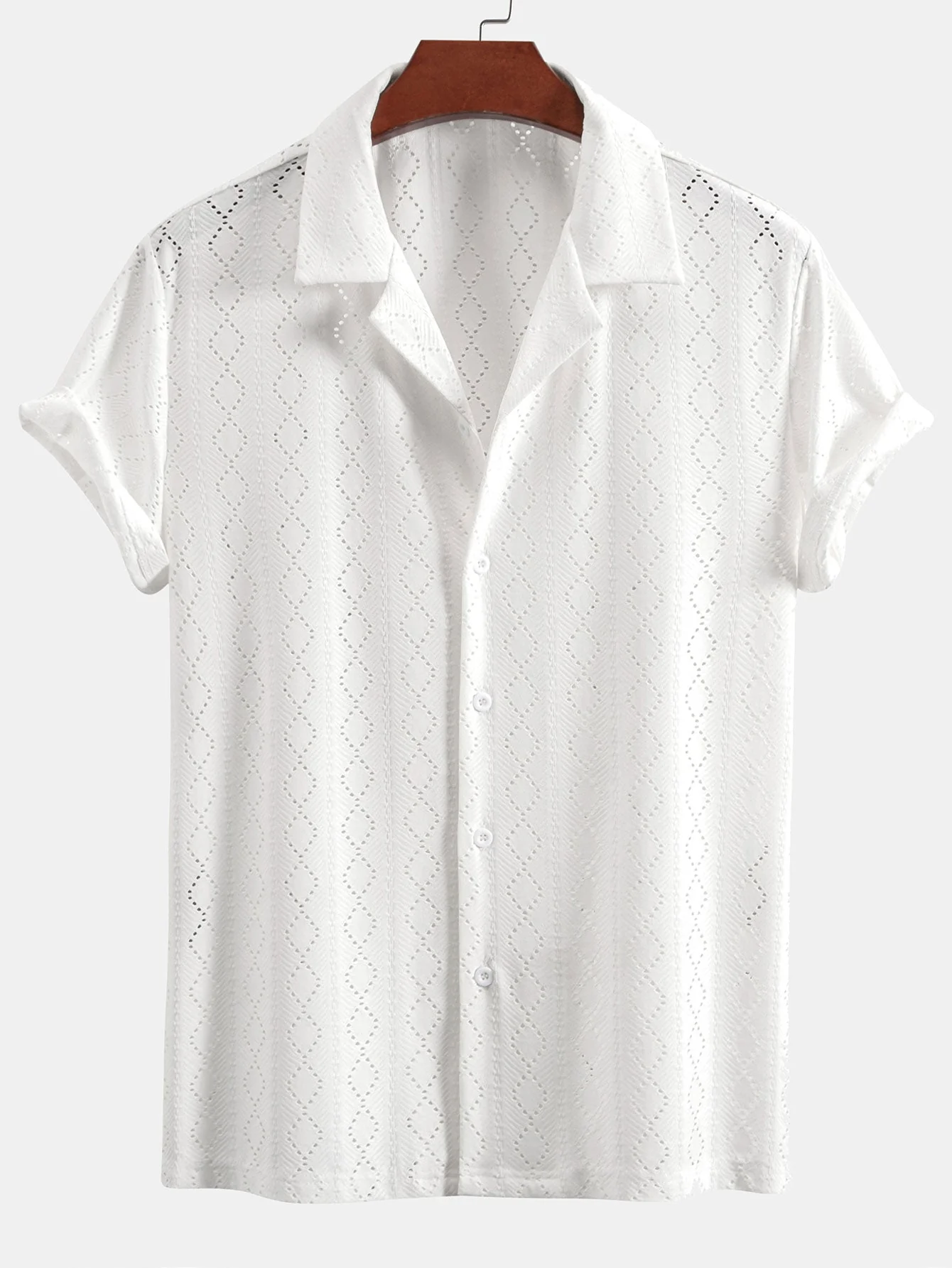 José® | Muscle Fit Diamond Texture Cuban Shirt - Image 3