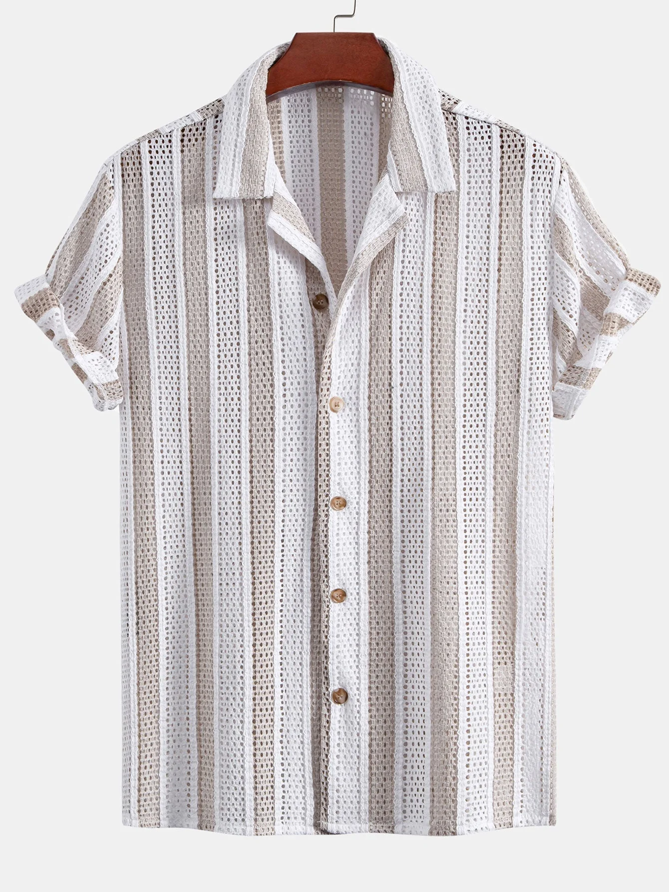 José® | Striped Mesh Cuban Shirt & Straight Leg Linen Pants - Image 2