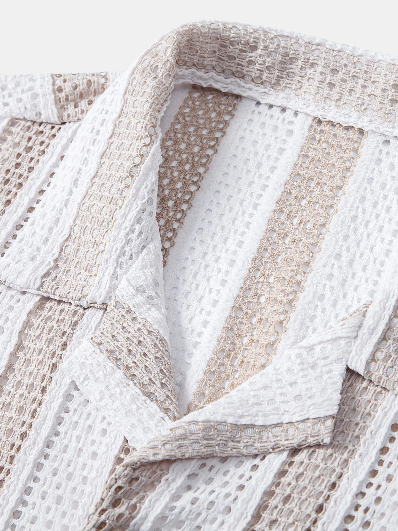 José® | Striped Mesh Cuban Shirt & Straight Leg Linen Pants - Image 4