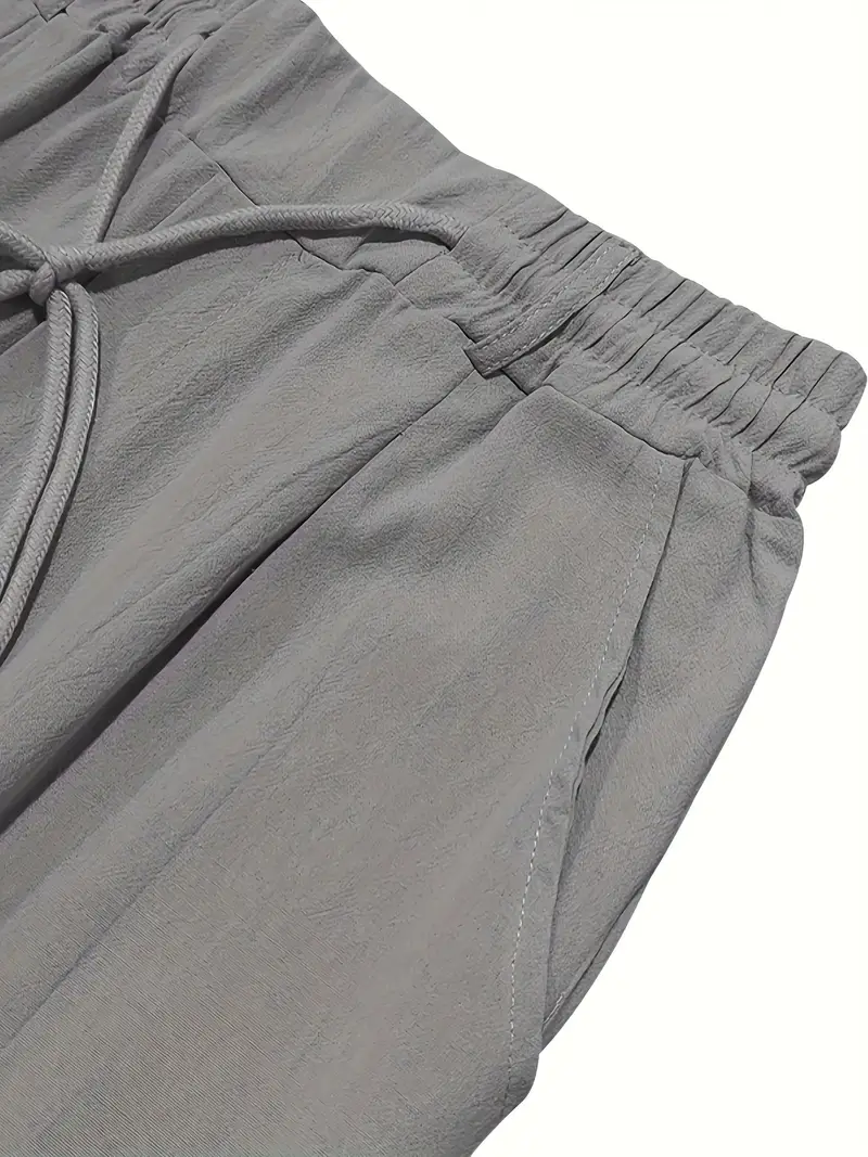 Joshua | Wide-leg linen pants with drawstring - Image 27