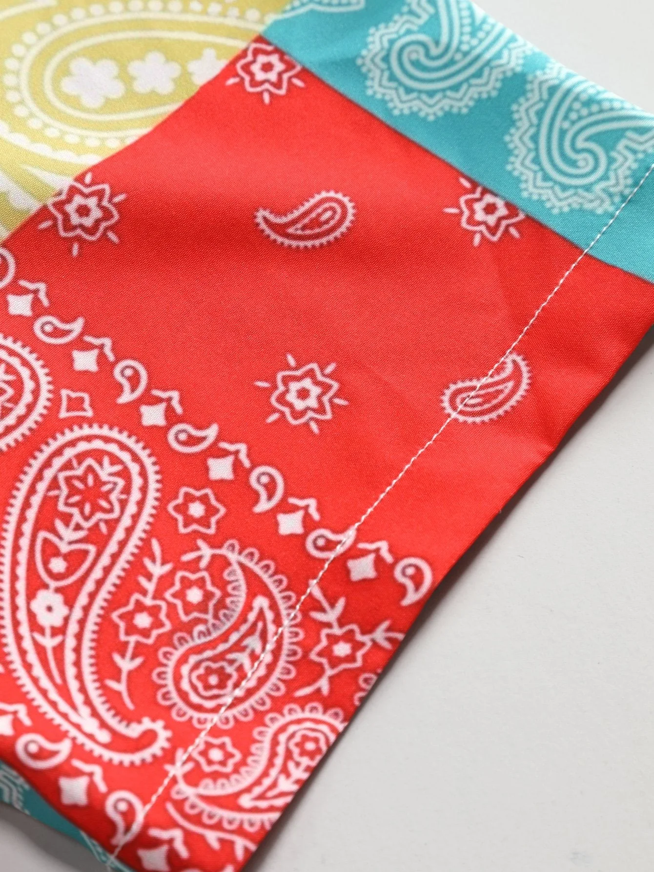 Julio® | Color Block Paisley Print Button Up Shirt - Image 4