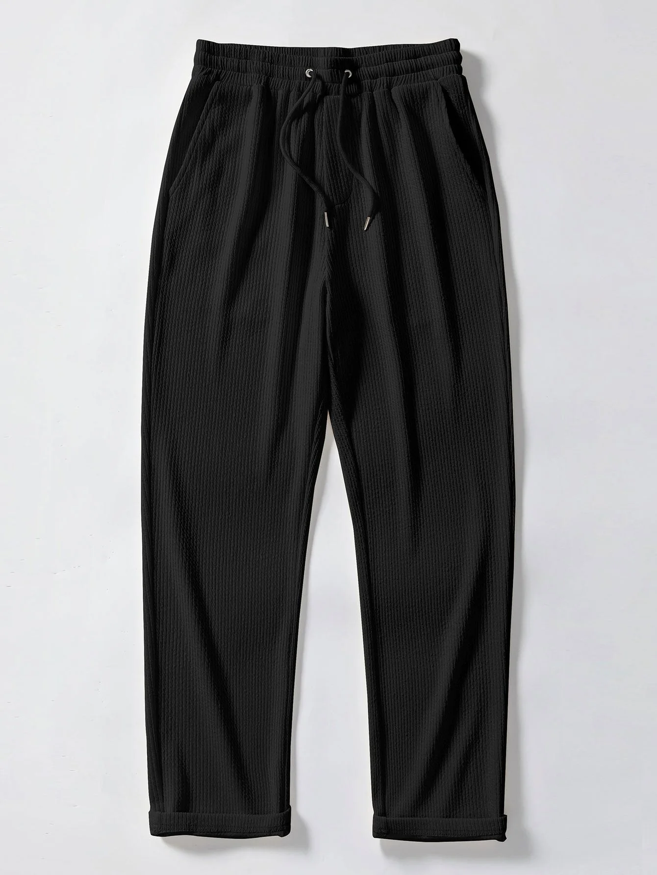 Justino® | Long Sleeve Muscle Fit Ribbed Button Up Shirt & Straight Leg Ribbed Pants - Image 20