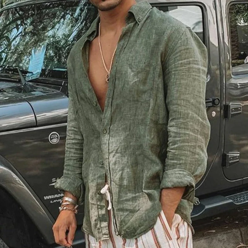 Kaden® | Men'S Casual Linen Beach Shirt For Warm Days - Image 3