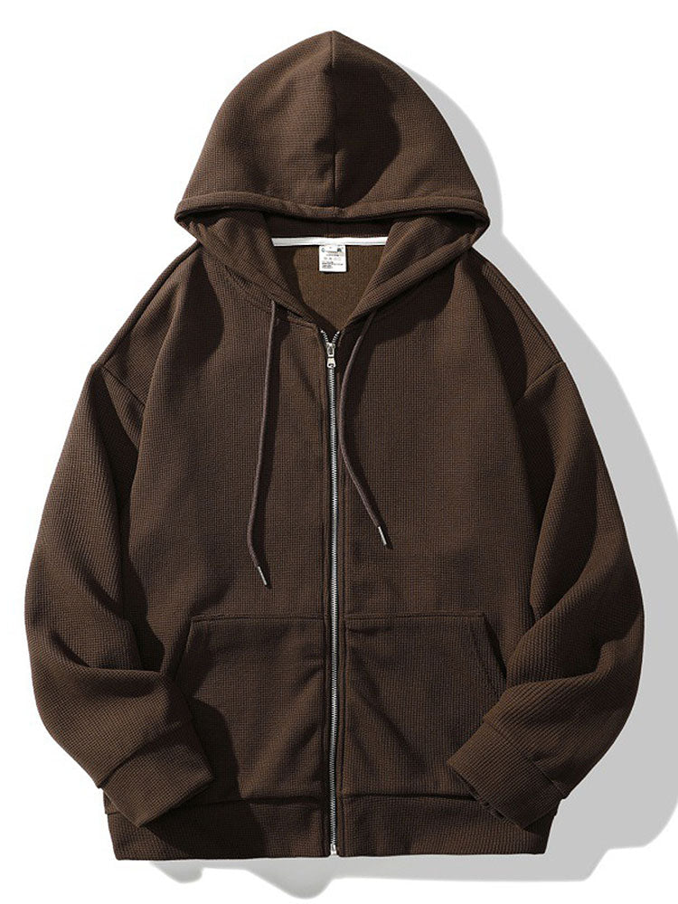 Kalel | Relaxed Waffle Zip Hoodie