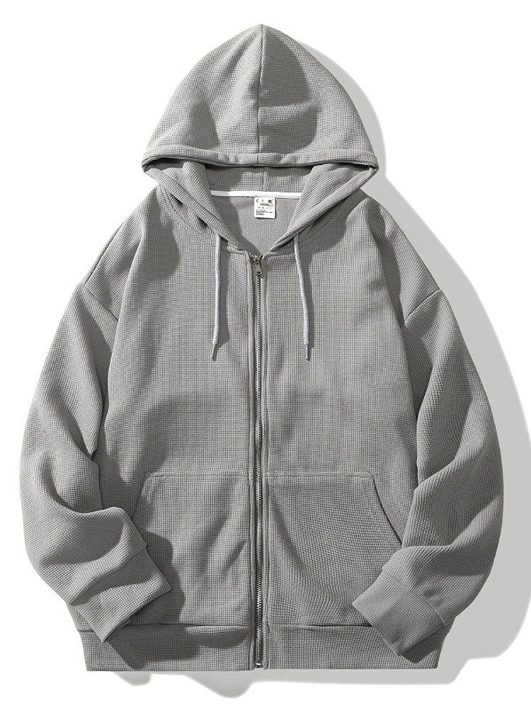 Kalel | Relaxed Waffle Zip Hoodie - Image 3