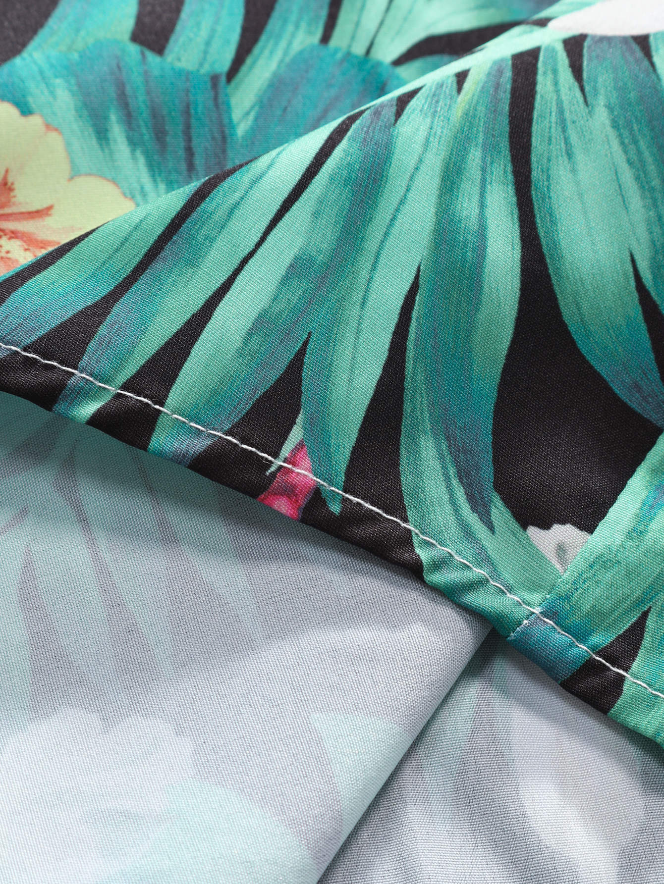 Karl® | Tropical Flowers Print Button Up Shirt & Swim Shorts - Image 7