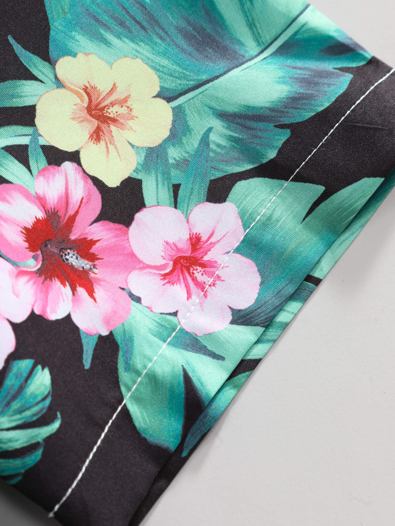 Karl® | Tropical Flowers Print Button Up Shirt & Swim Shorts - Image 9