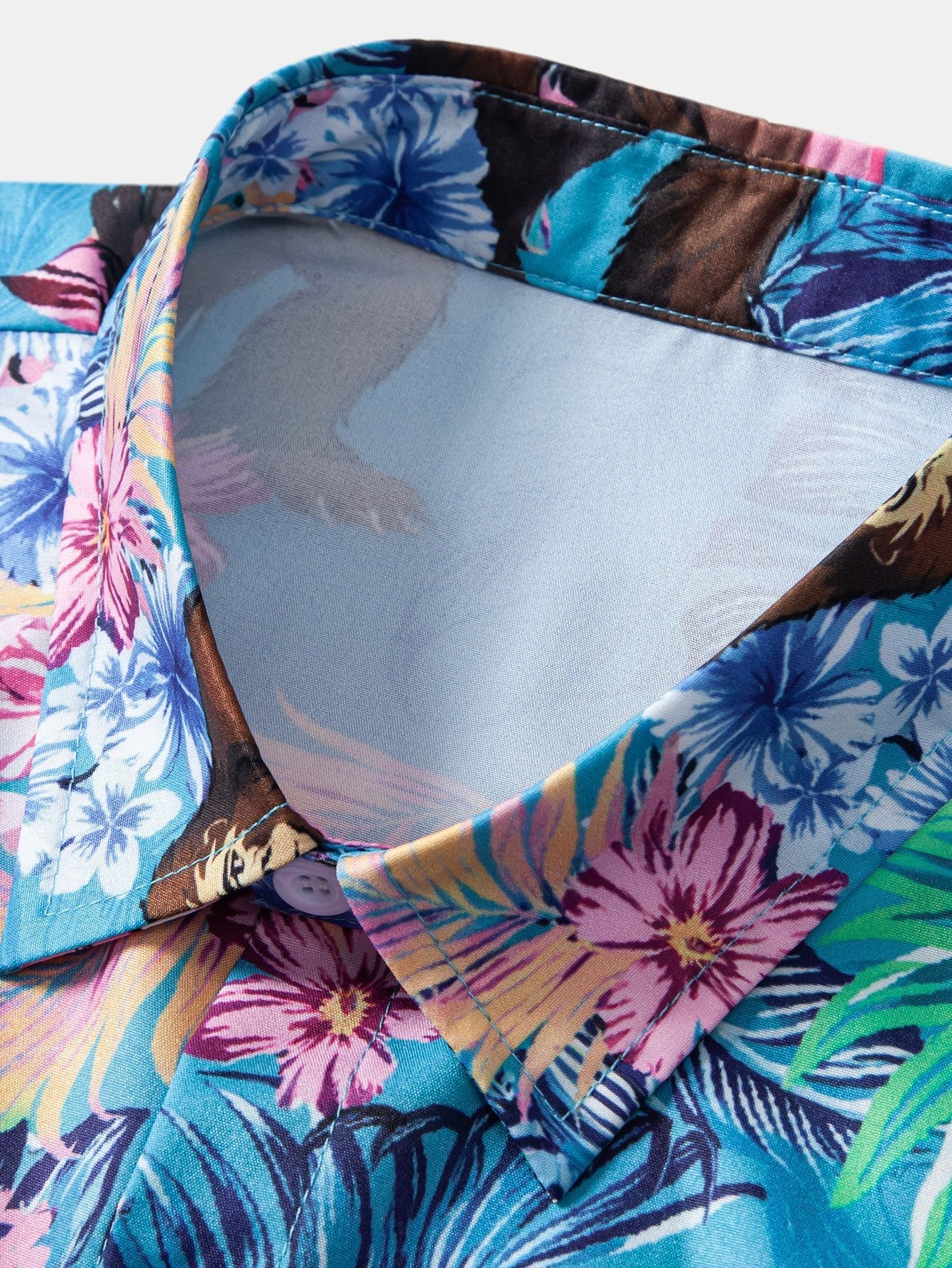 Kasey® | Tropical Plants And Orangutan Print Button Up Shirt - Image 3