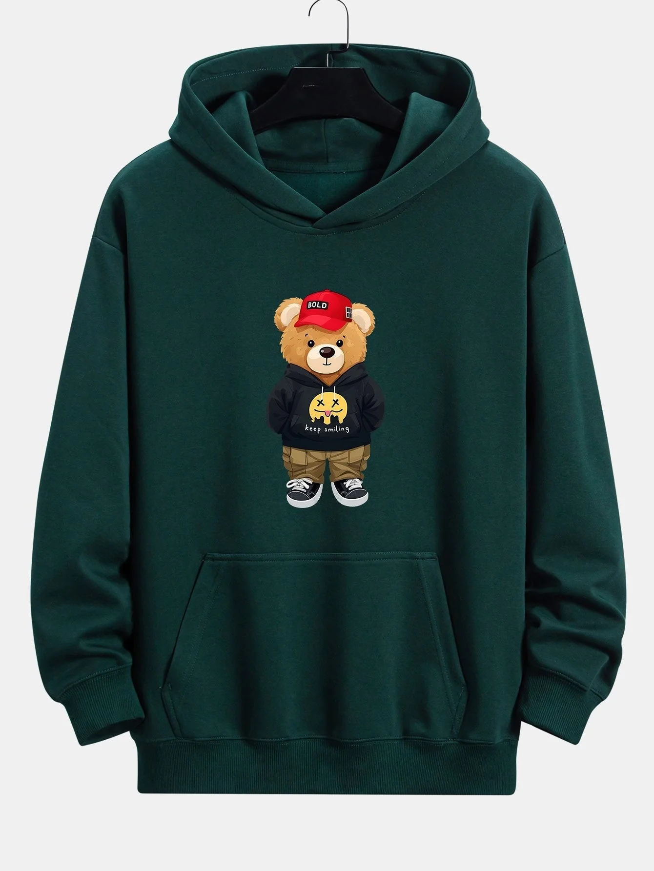 Kelvin | Hip Hop Bear Print Relax Fit Hoodie - Image 2