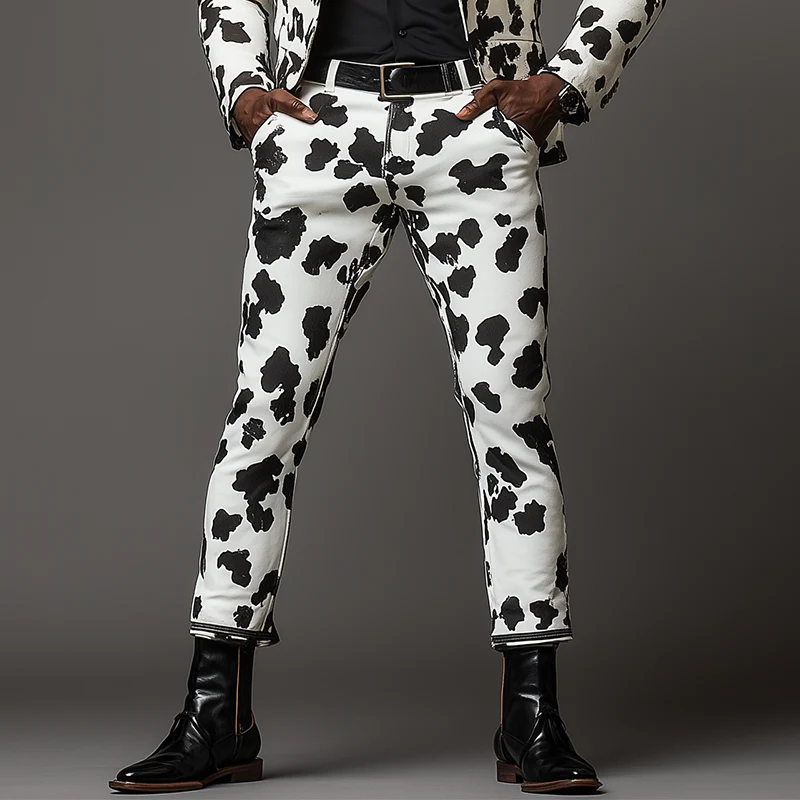 Kenneth | Men'S Summer Fashion Cow Print Cotton Blended Casual Pants - Image 2