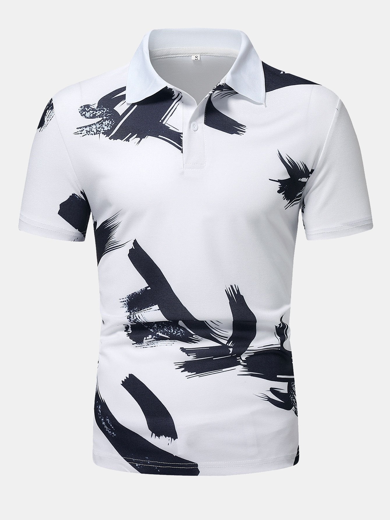 Kevin® | Brushstroke Print Polo Shirt
