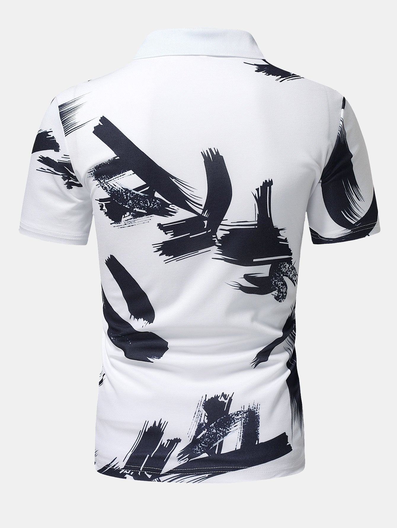 Kevin® | Brushstroke Print Polo Shirt - Image 2