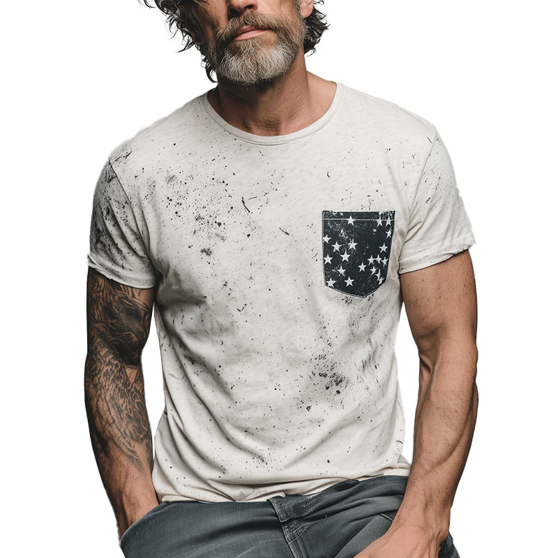 Kevin | Men'S Vintage Printed Cotton Short Sleeve T-Shirt