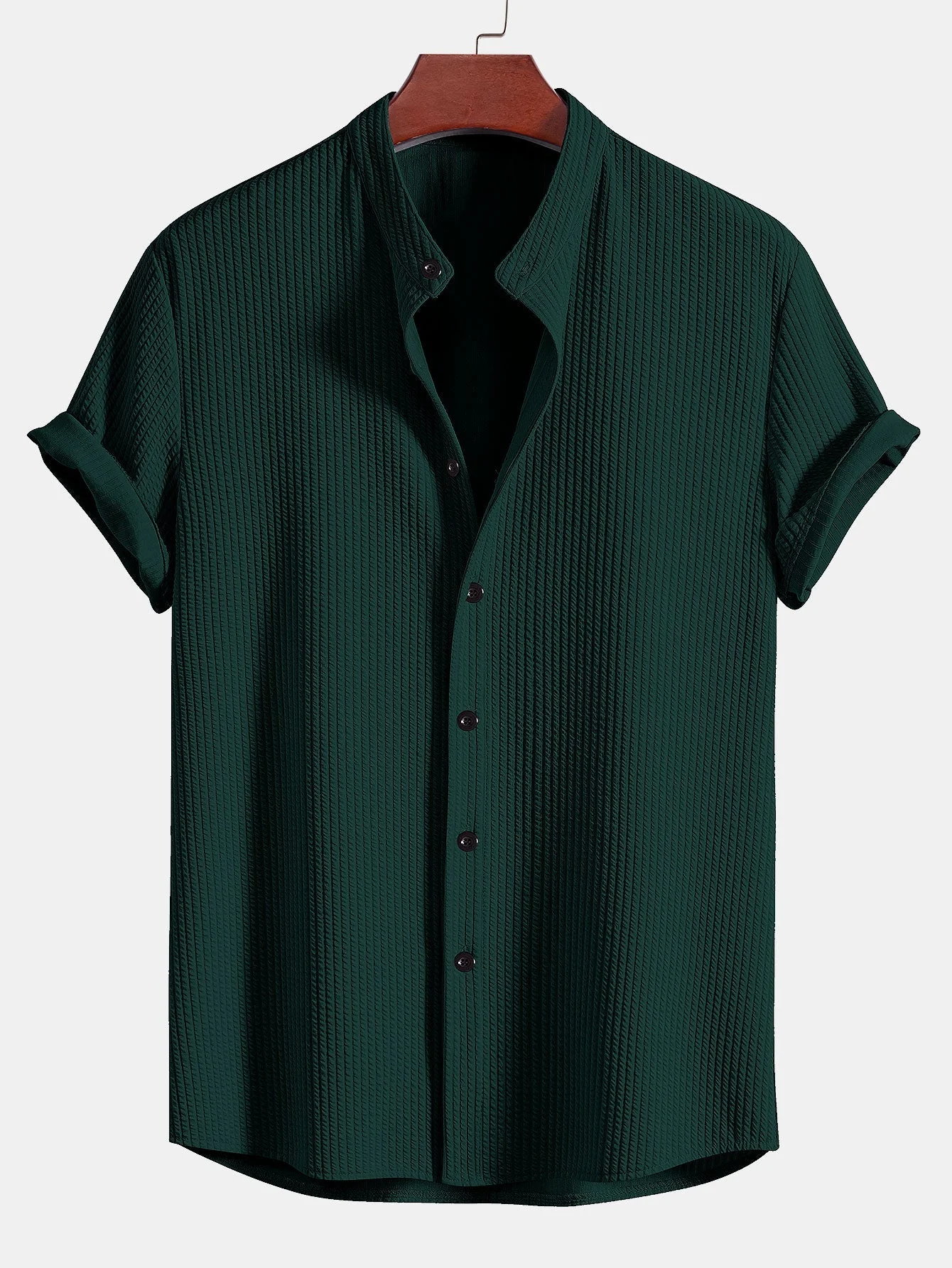 Kieran® | Fitted Ribbed Polo Shirt With Mandar Collar - Image 4