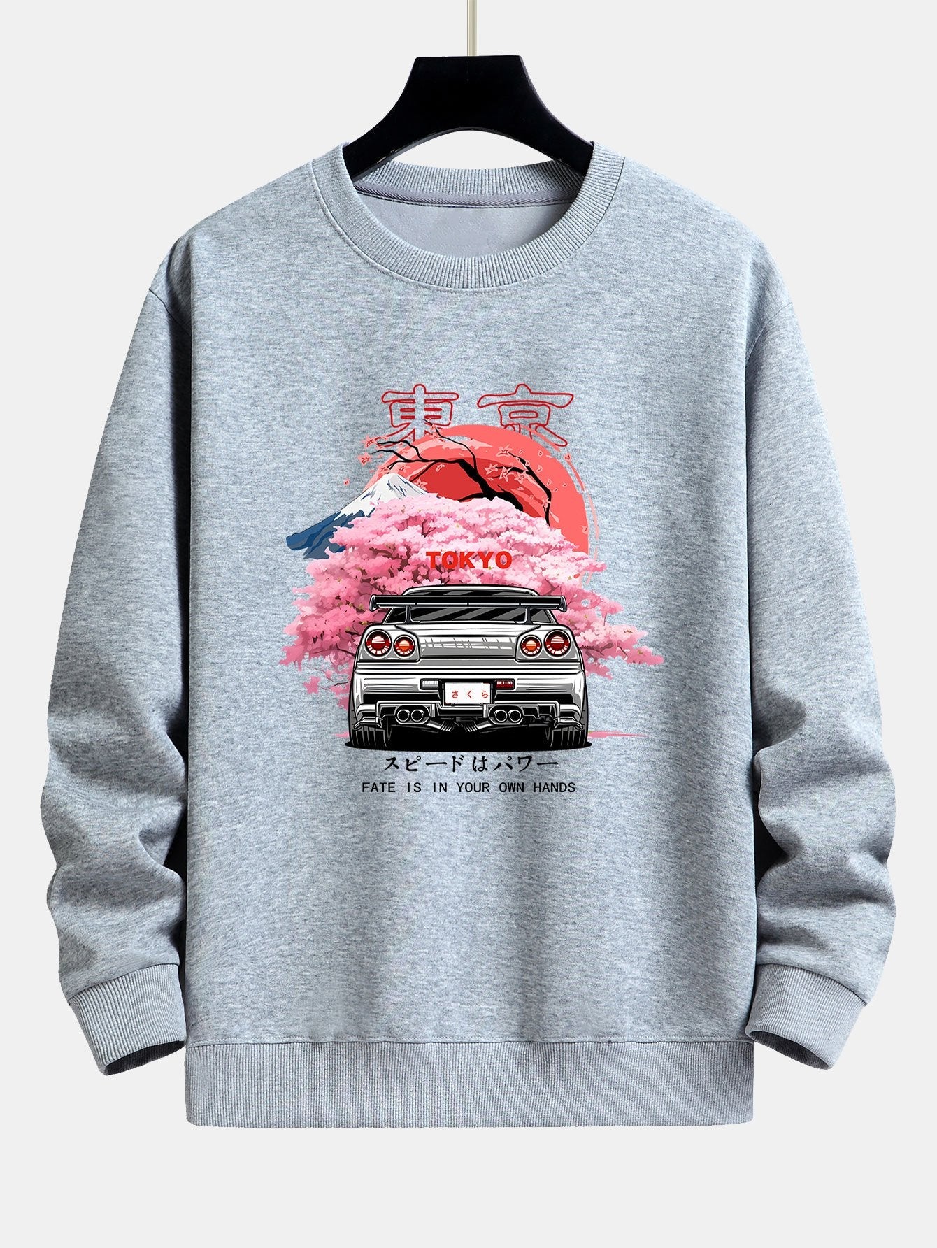 Kody® | Tokyo Sakura Car Print Relax Fit Sweatshirt - Image 5