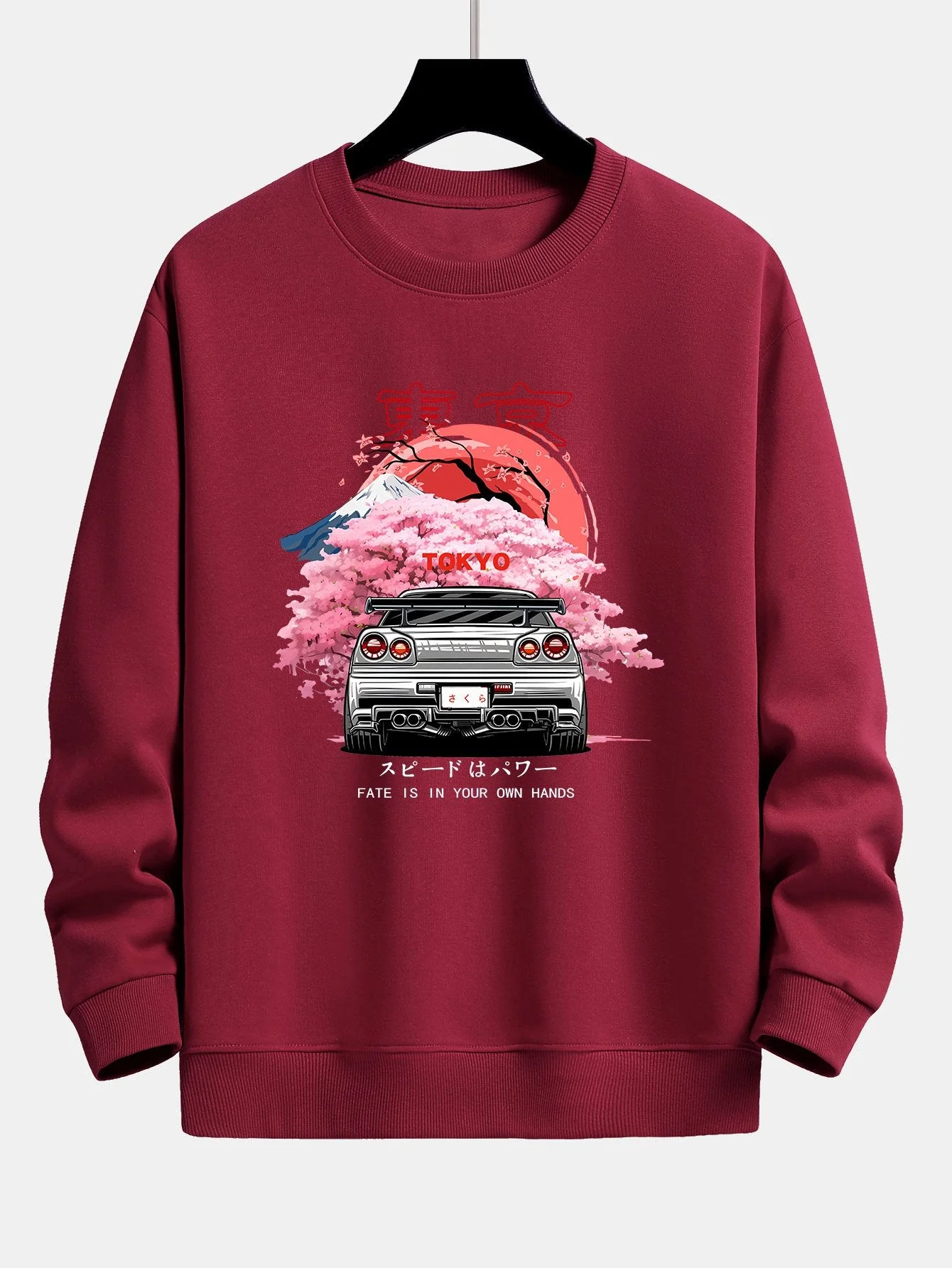 Kody® | Tokyo Sakura Car Print Relax Fit Sweatshirt - Image 7