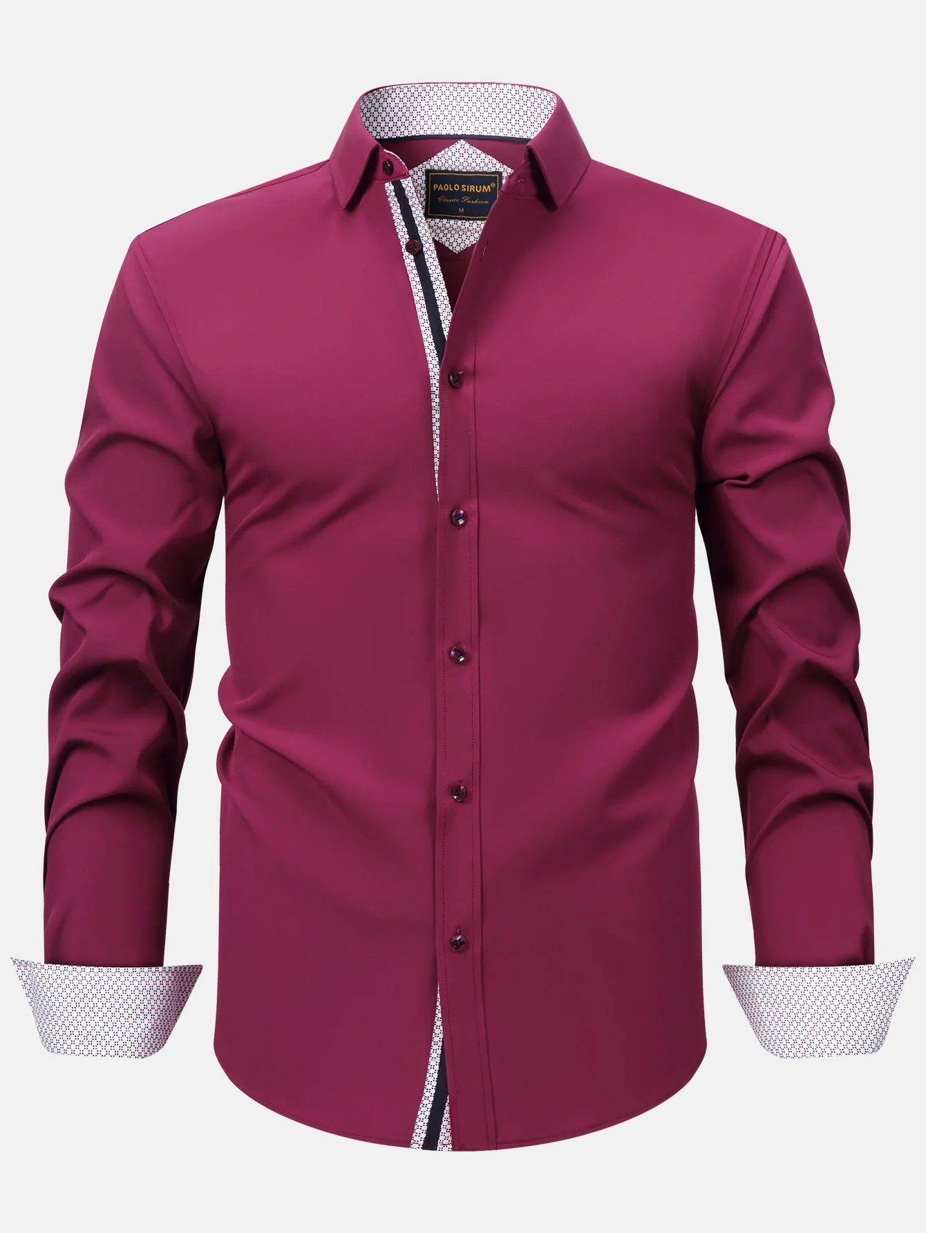 Konrad® | Long Sleeve Contrast Button Up Dress Shirt - Image 7