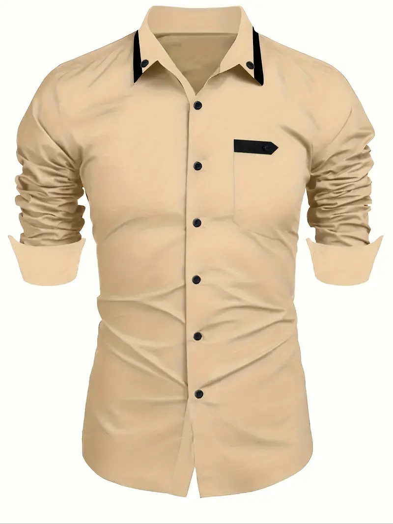 Kruz® | Color Block Long Sleeve Shirt For Men - Image 13