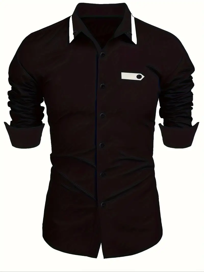 Kruz® | Color Block Long Sleeve Shirt For Men - Image 16