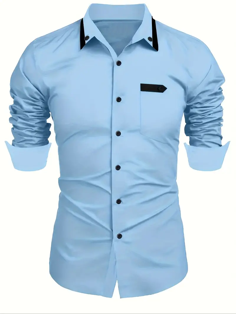Kruz® | Color Block Long Sleeve Shirt For Men - Image 17