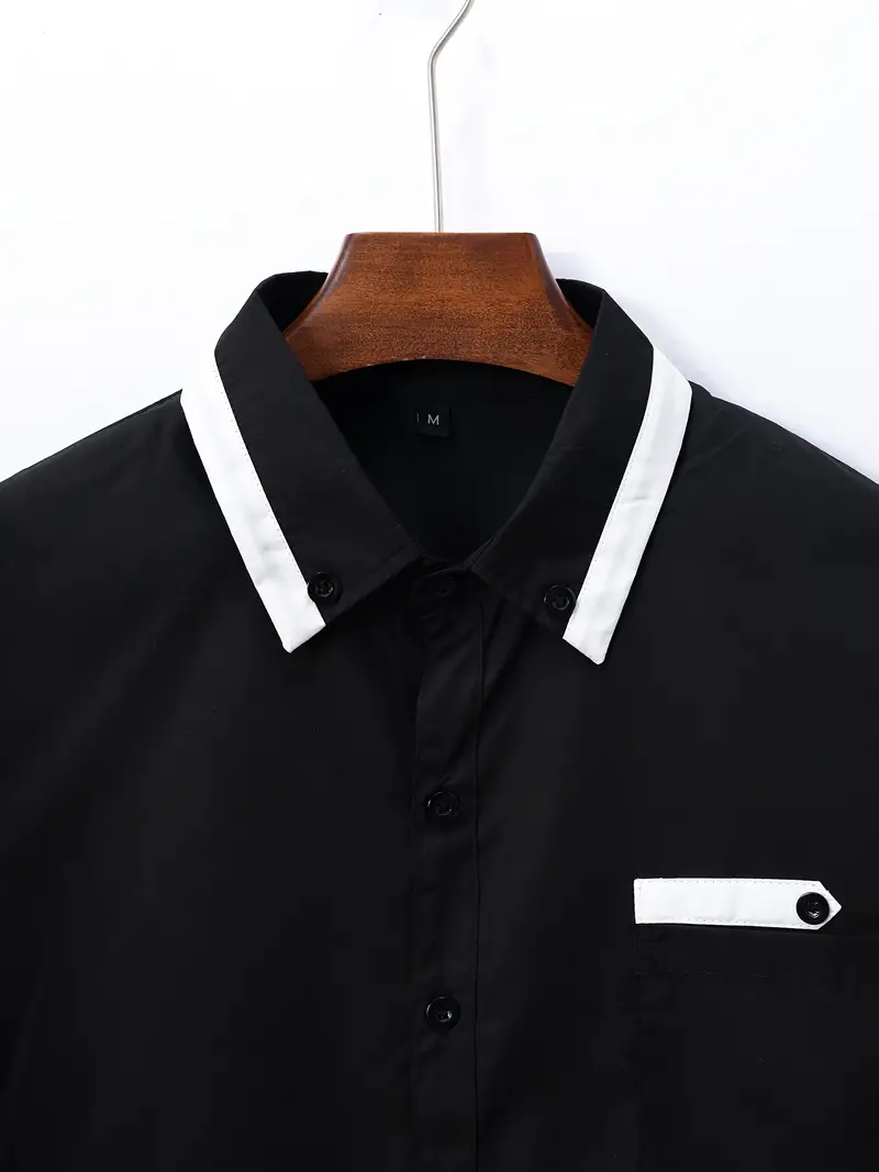 Kruz® | Color Block Long Sleeve Shirt For Men - Image 7