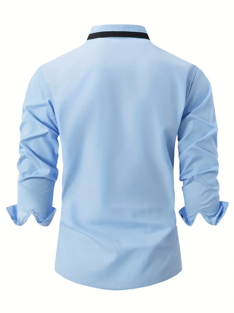 Kruz® | Color Block Long Sleeve Shirt For Men - Image 8