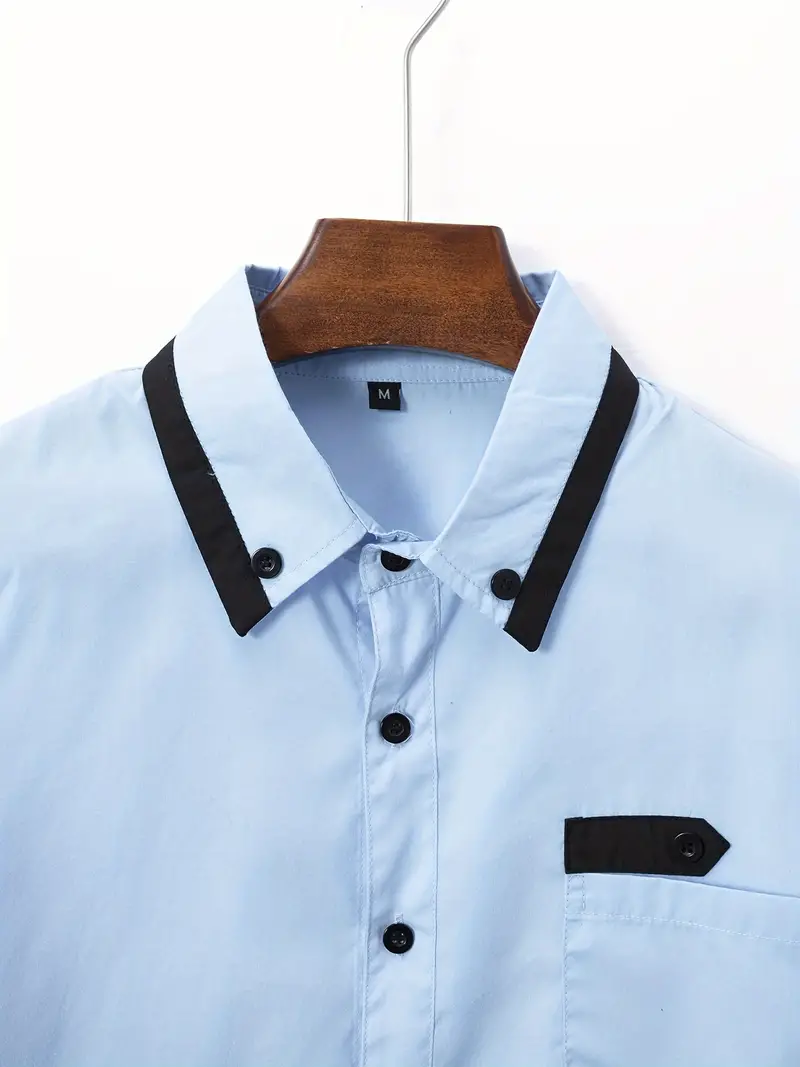 Kruz® | Color Block Long Sleeve Shirt For Men - Image 9