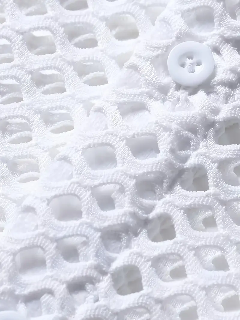 Kunal® | Hollowed Out Short Sleeve Shirt - Image 3