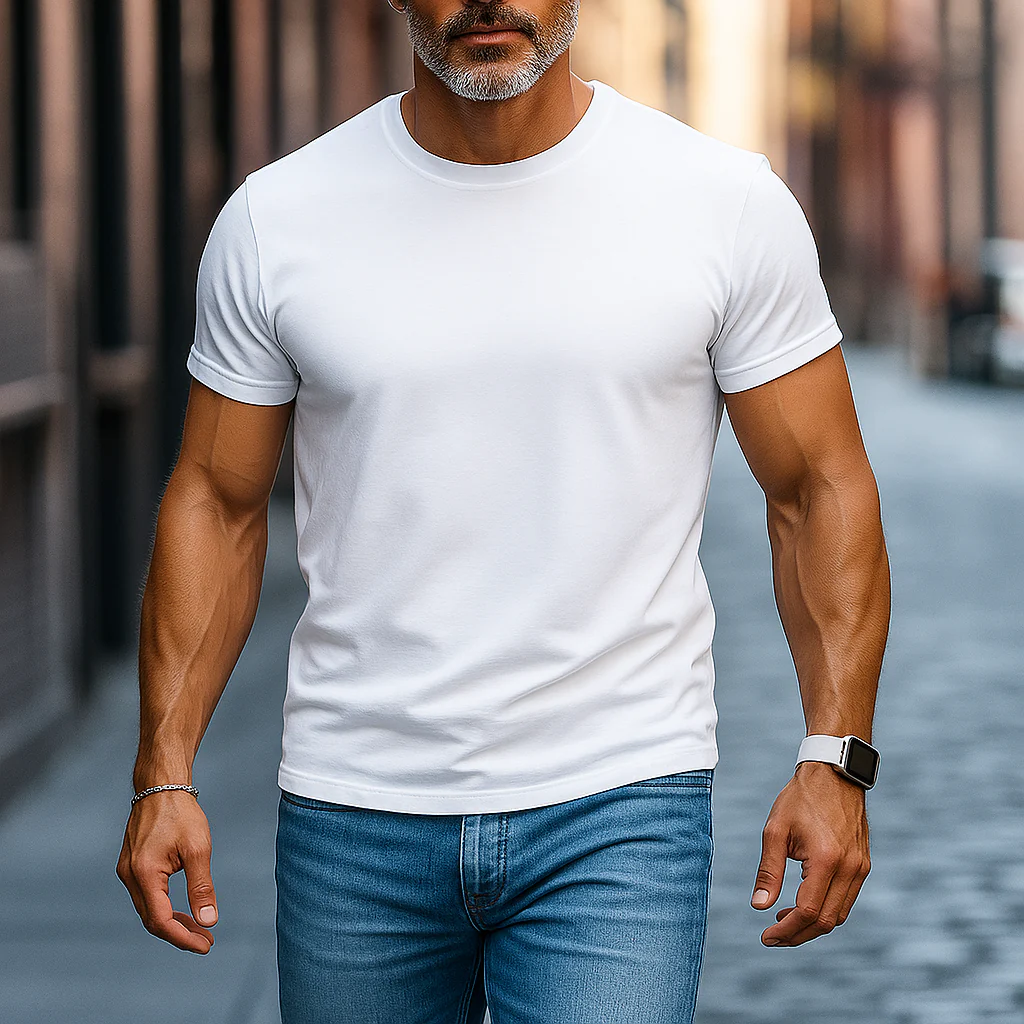 Kyle | Men'S Summer Basic Solid Color Cotton Short Sleeve T-Shirt - Image 4